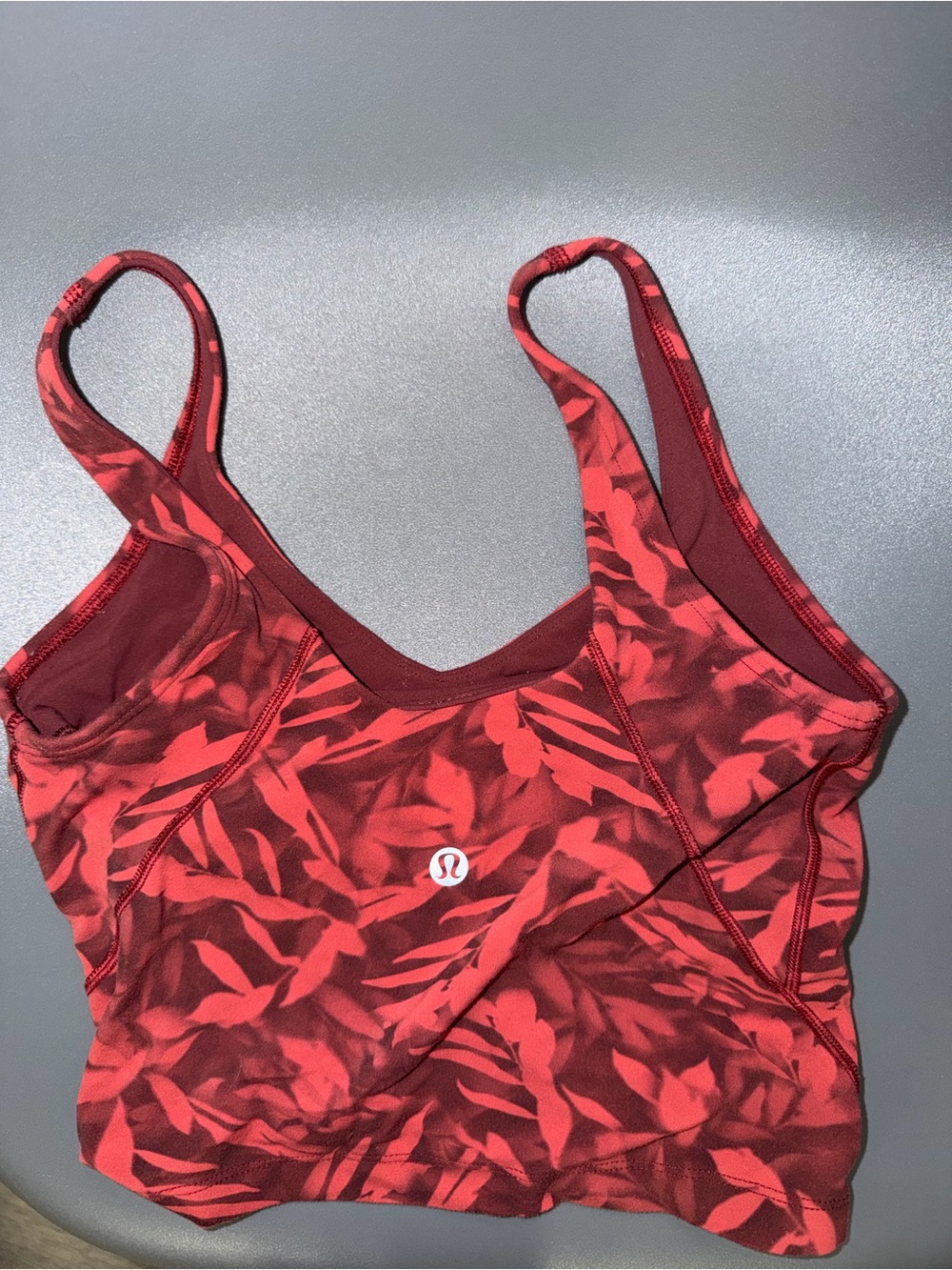 lululemon athletica Red Leaf-Print Swim Top